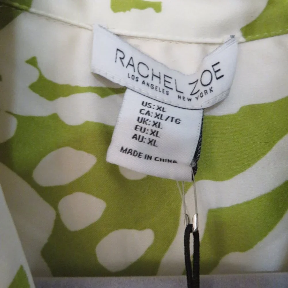 Rachel Zoe Lime and White Floral Button Down Shirt - Picture 2 of 7